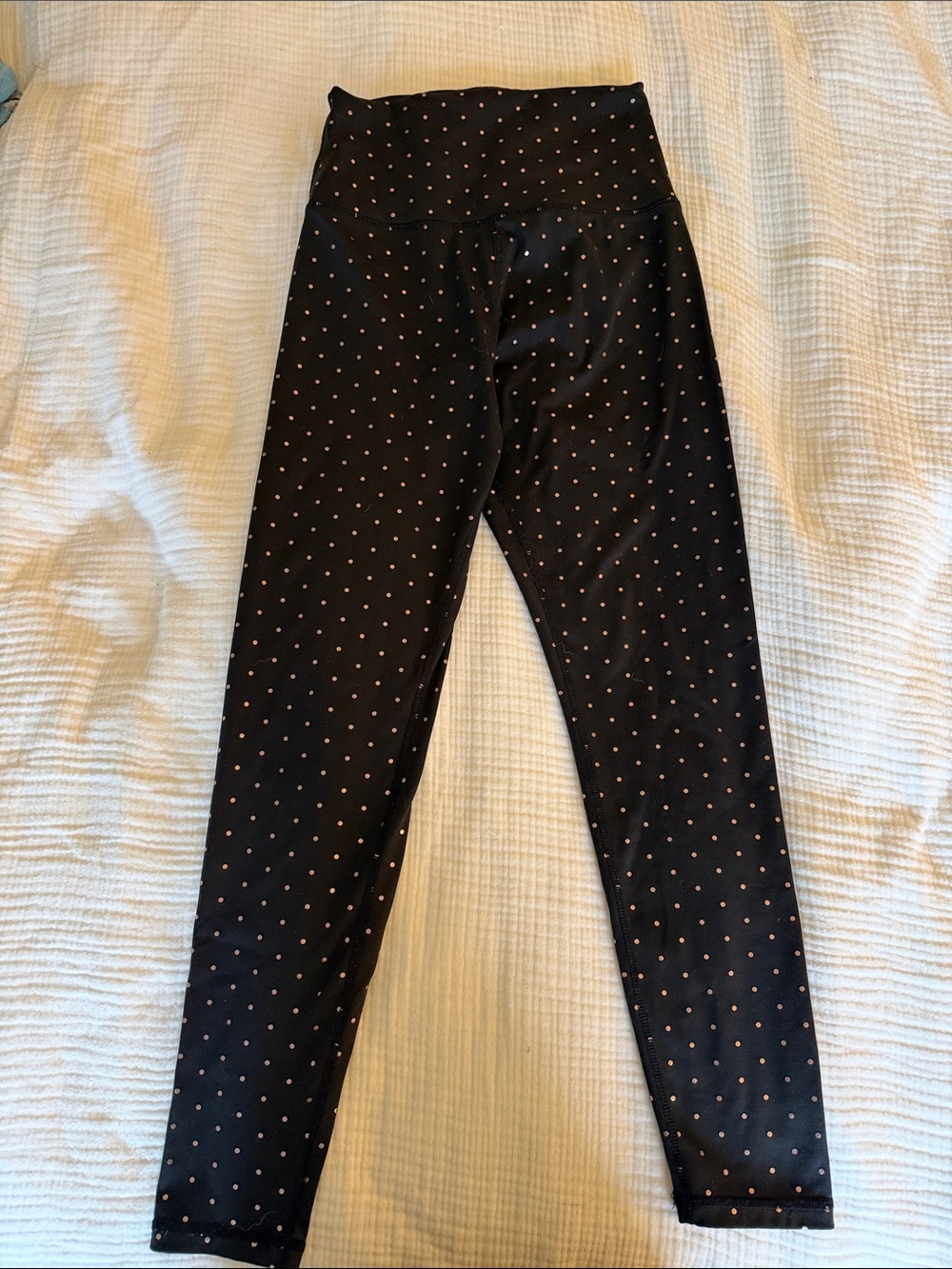 Glyder Black Leggings with Pink Polka Dots